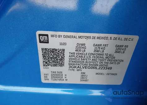 2024 GMC Terrain Awd Slt из США, поврежденный, VIN 3GKALVEG0RL223349